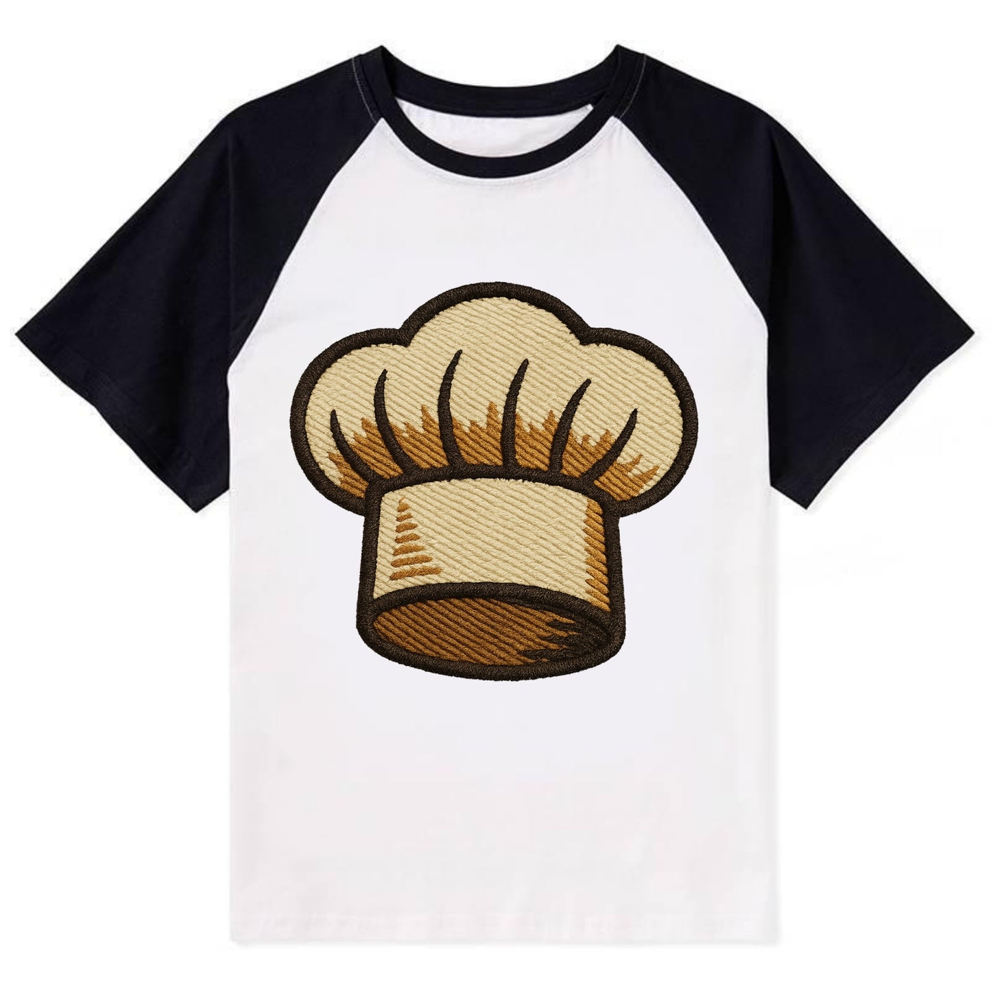 Chef Hat  - Contrast Raglan T-shirt - Black