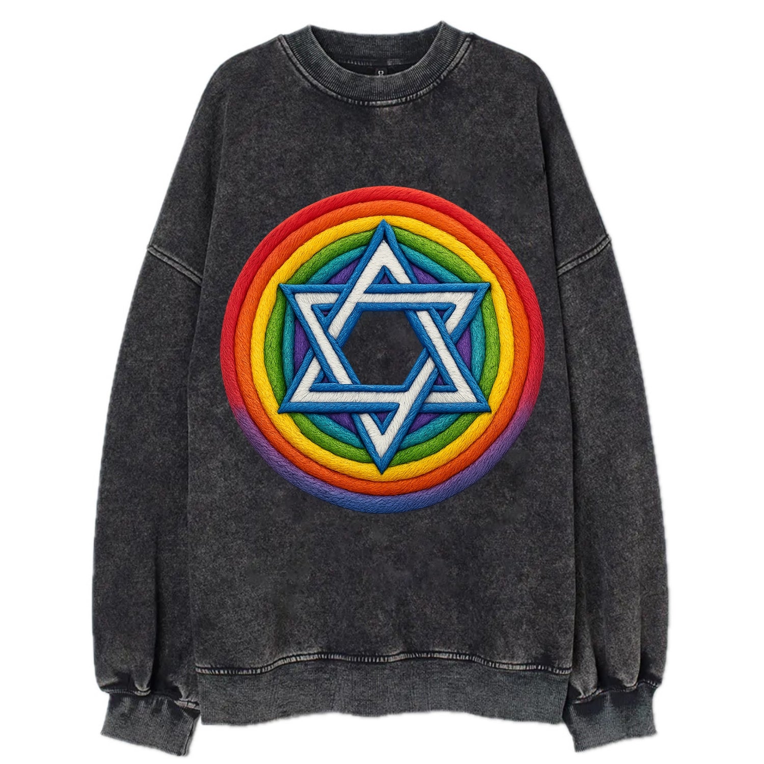 Star of David  - Vintage Sweatshirt - Black