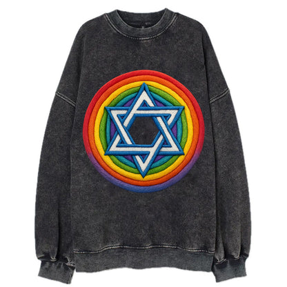 Star of David  - Vintage Sweatshirt - Black