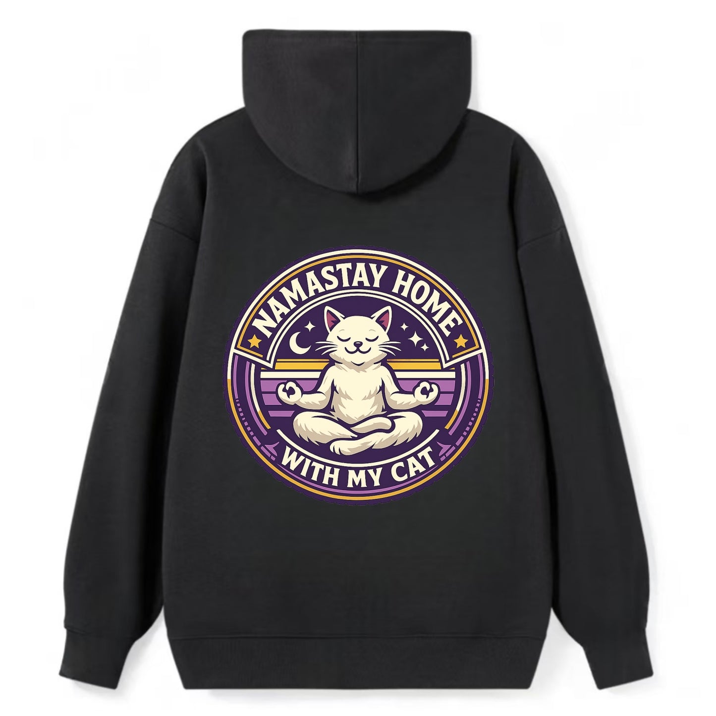 Zen Feline Retreat - Classic Pullover Hoodie - Black