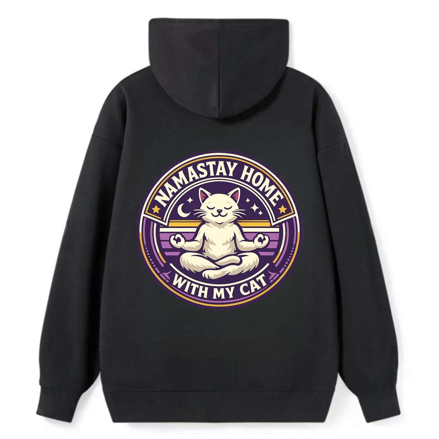 Zen Feline Retreat - Classic Pullover Hoodie - Black