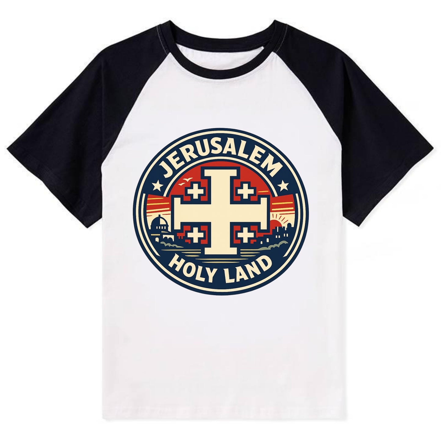 Heritage of the Cross - Contrast Raglan T-shirt - Black