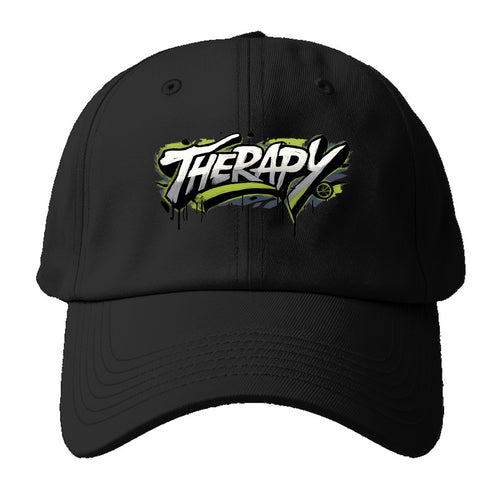 Bold typography design - THERAPY - mental health, getting help - Baseball Cap For Big Heads
