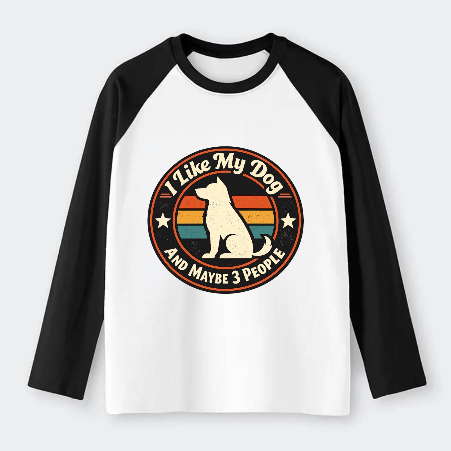 Canine Companion Crew - Raglan Long Sleeve T-Shirt - Black