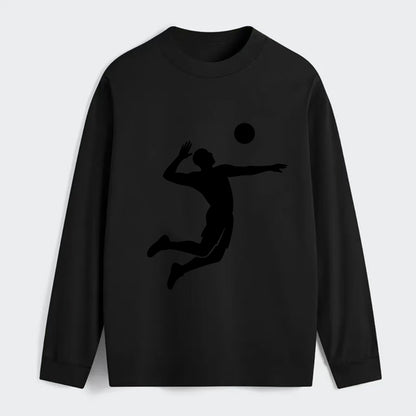 Volleyball player spiking ball - Classic Long Sleeve Shirt - Black