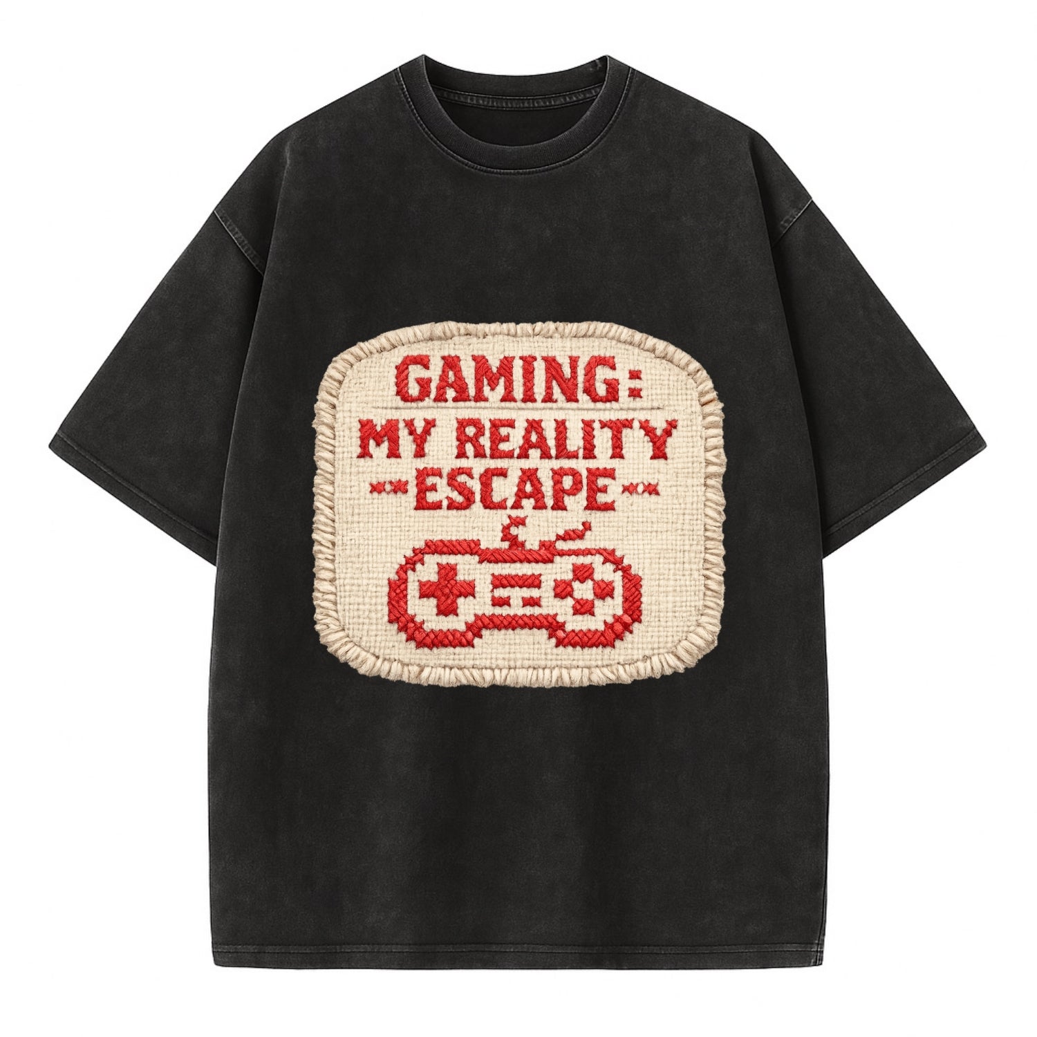 GAMING: MY REALITY ESCAPE - red game escape - red - gaming reality escape - Vintage T-shirt - Black