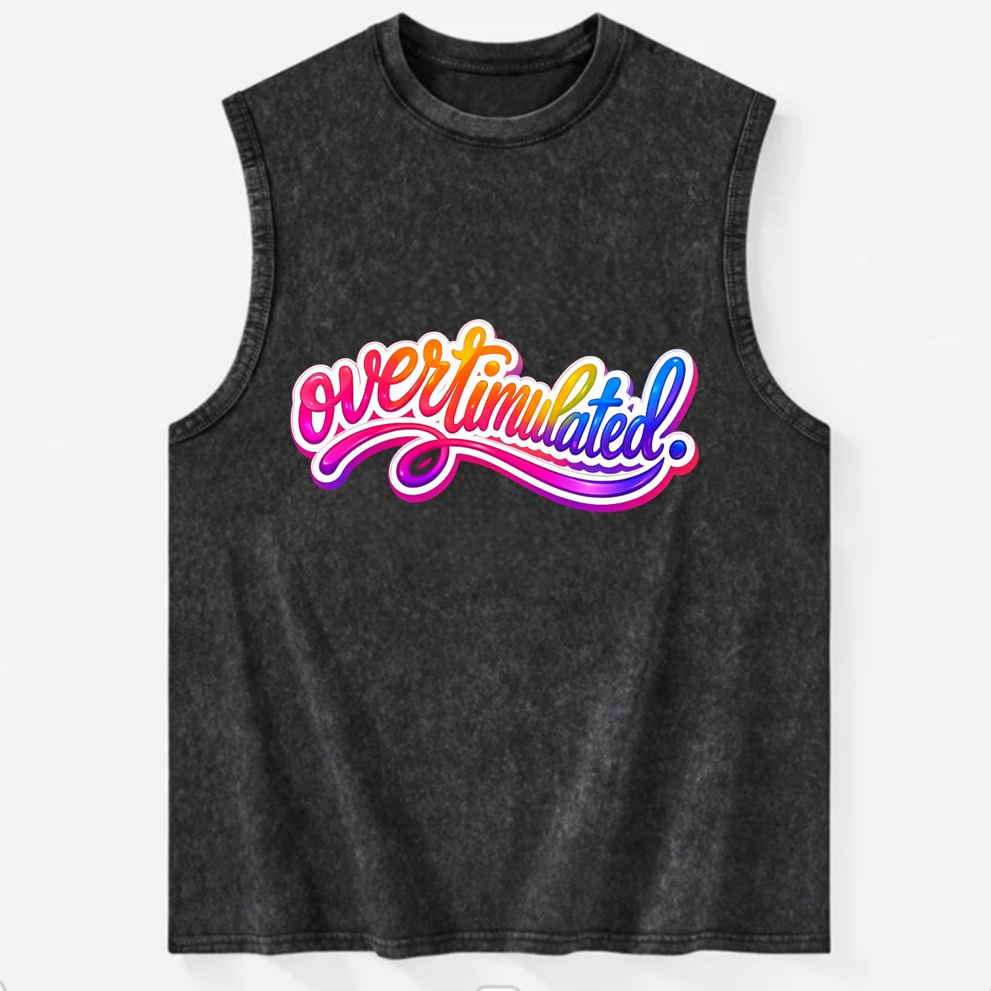 Overstimulated - Vintage Washed Tank - Black