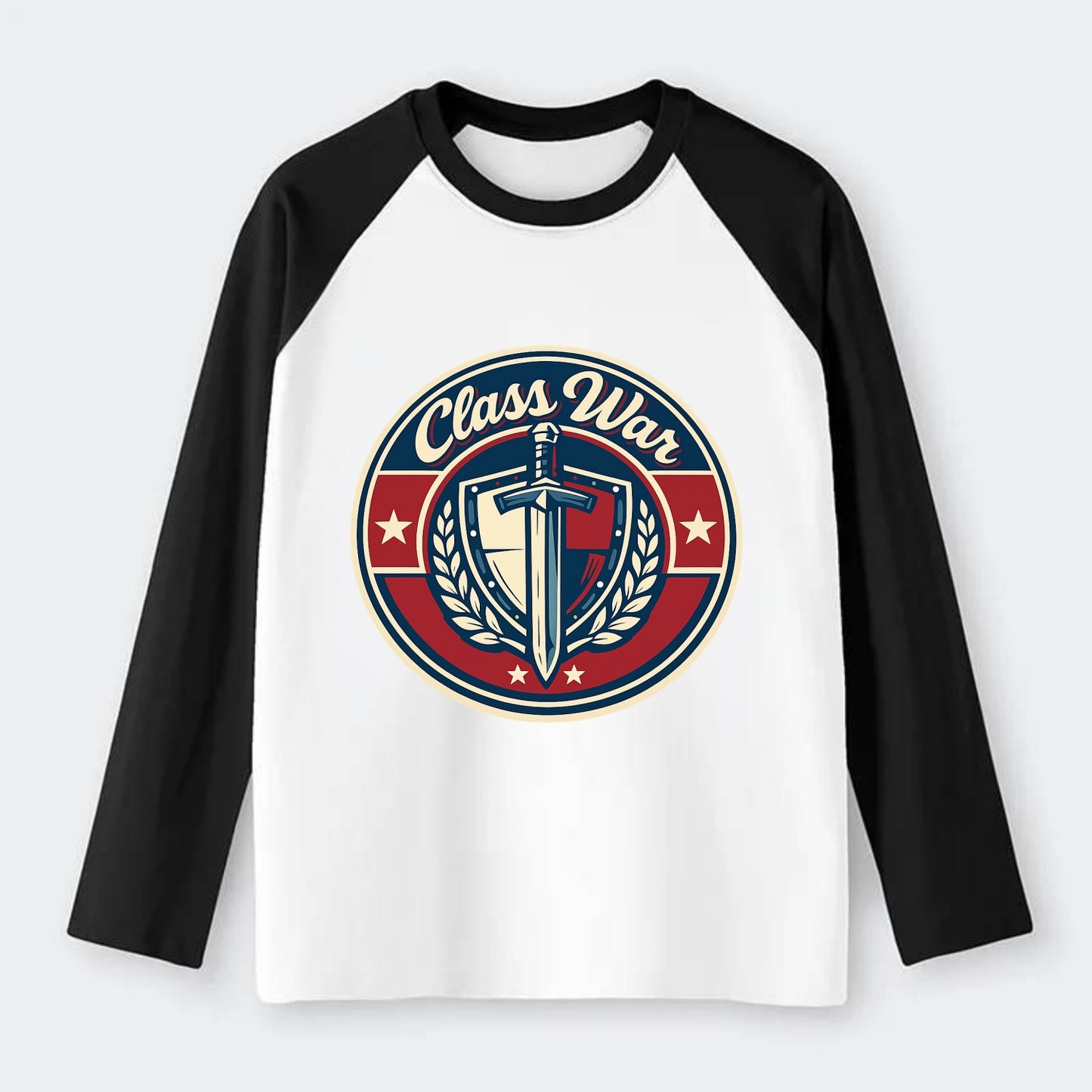 class war - Raglan Long Sleeve T-Shirt - Black