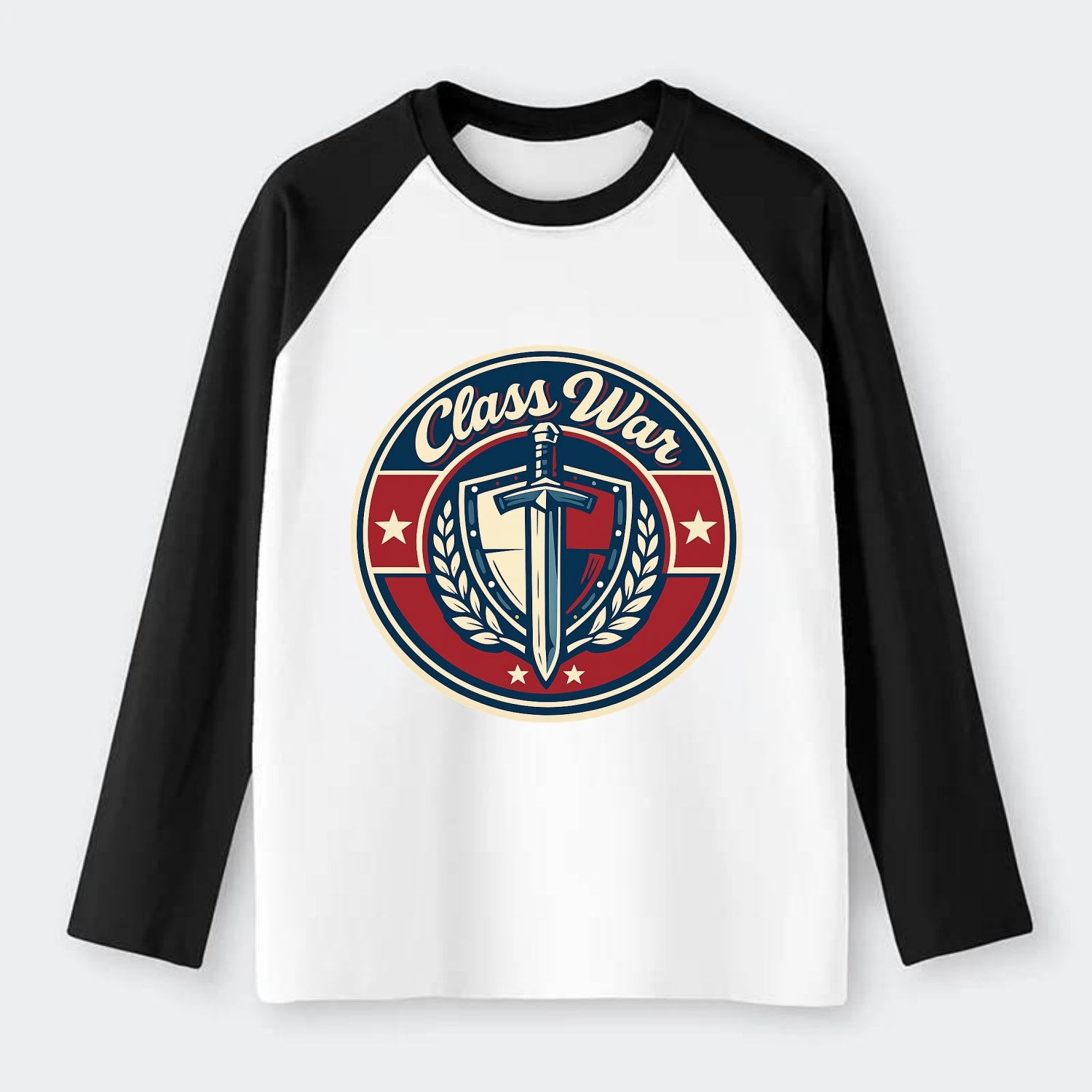 class war - Raglan Long Sleeve T-Shirt - Black