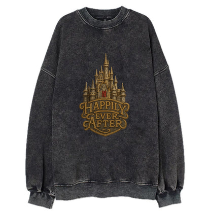 Happily Ever After  - Vintage Sweatshirt - Black