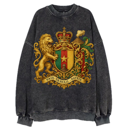 Cameroon Royal Logo  - Vintage Sweatshirt - Black