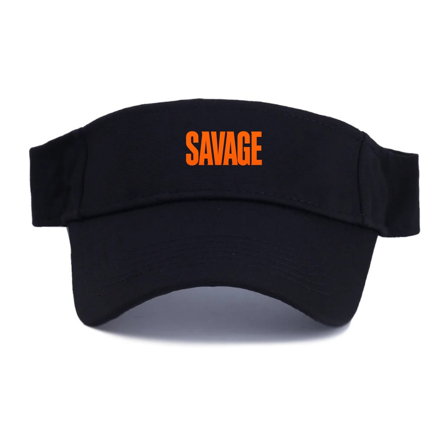 Bold typography design - "SAVAGE" - fierce attitude, taking no prisoners - Visor - Black