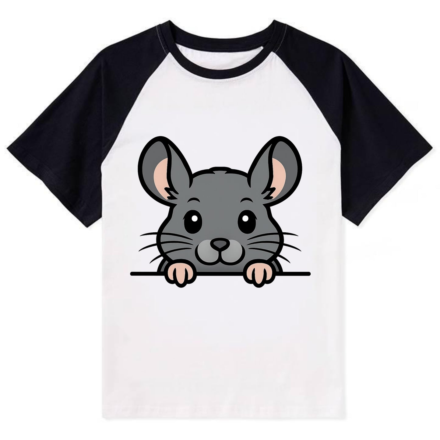 Chinchilla  - Contrast Raglan T-shirt - Black