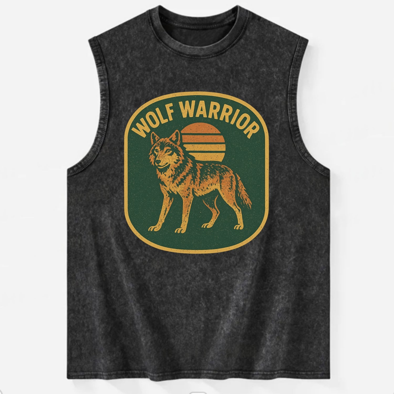 Wolf Warrior  - Vintage Washed Tank - Black