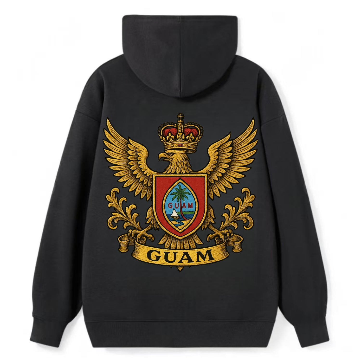 Guam Heritage Badge  - Classic Pullover Hoodie - Black