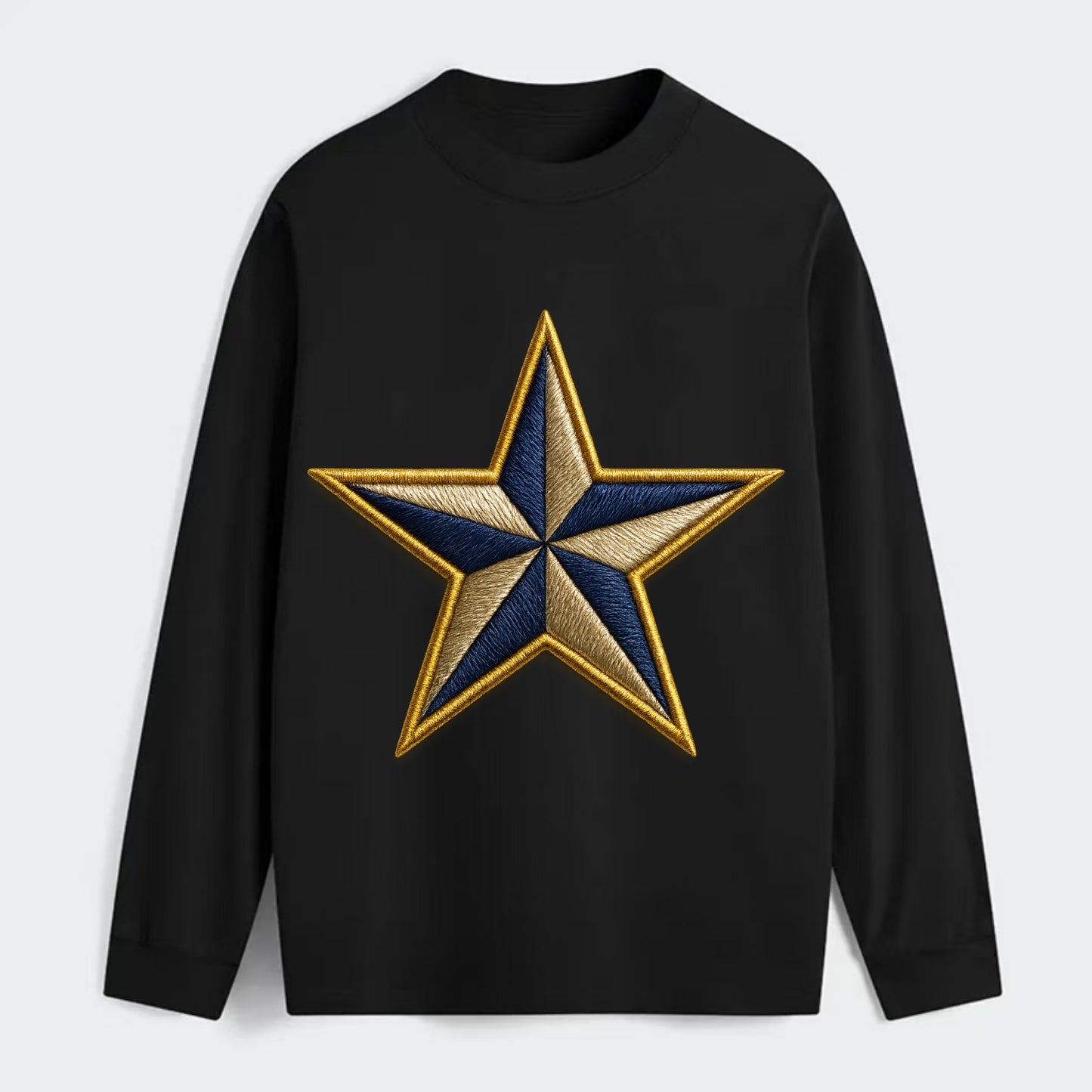Nautical Star  - Classic Long Sleeve Shirt - Black
