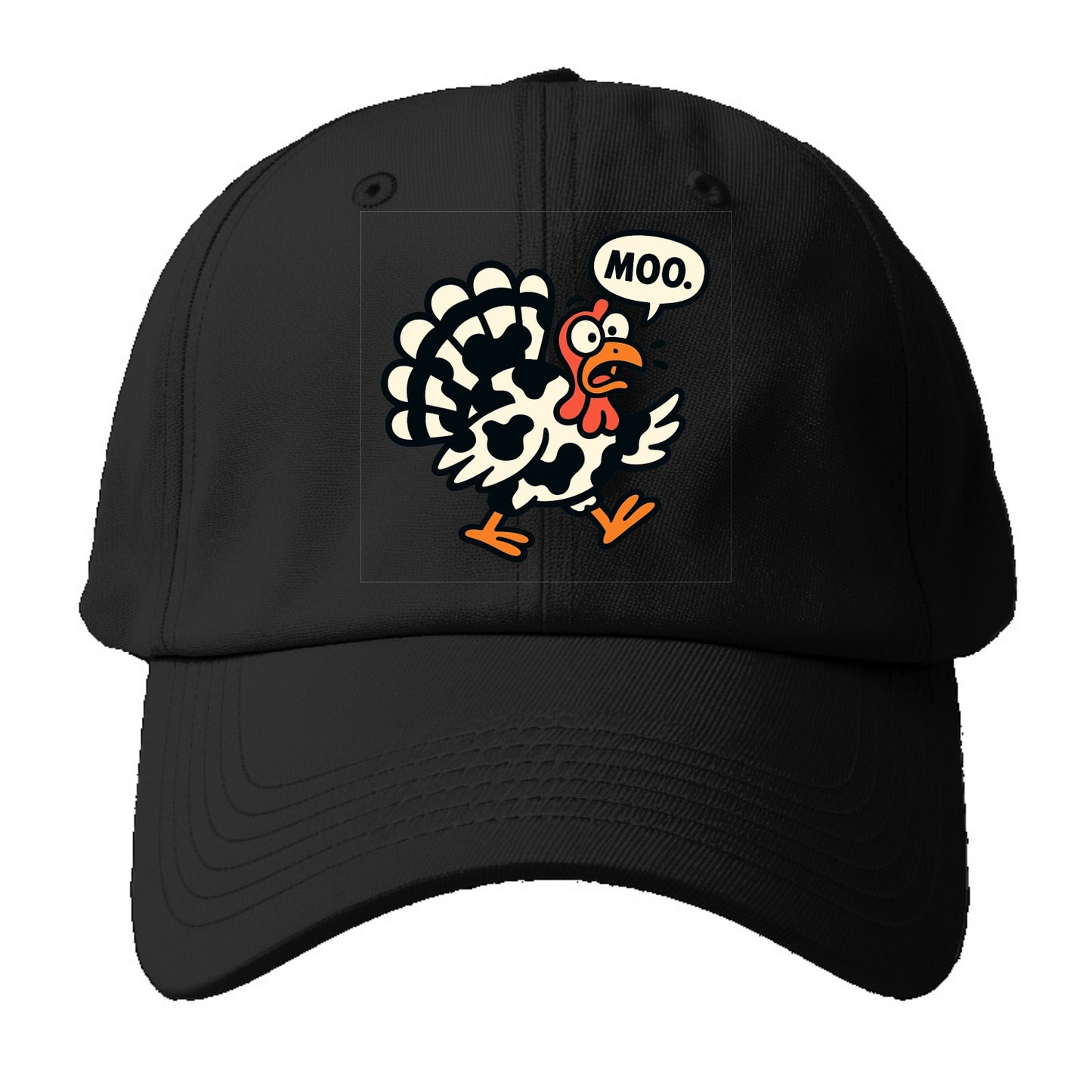 Mooing Turkey - Baseball Cap For Big Heads - Black