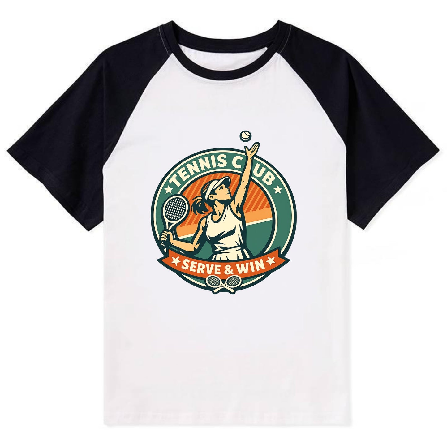 Ace in Motion - Contrast Raglan T-shirt - Black