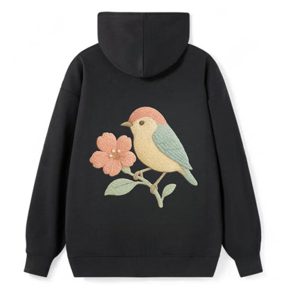 Peach Flowerpecker - Classic Pullover Hoodie - Black