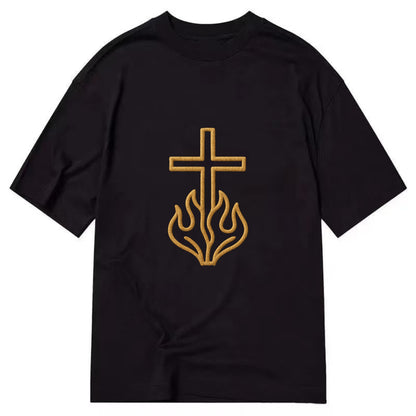 Burning Bush Cross  - Classic T-shirt - Black