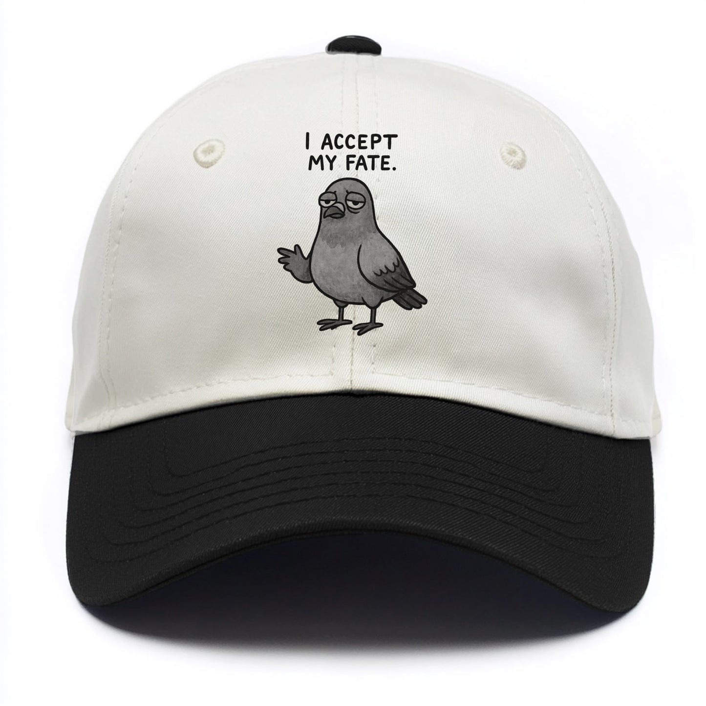 YOU MUST HONOR THE PIGEON | Grey pigeon - Two Tone Cap - Black