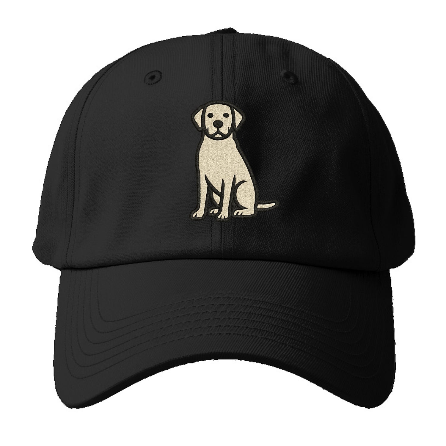 Goldador - Golden Lab mix sitting pose - Baseball Cap - Black