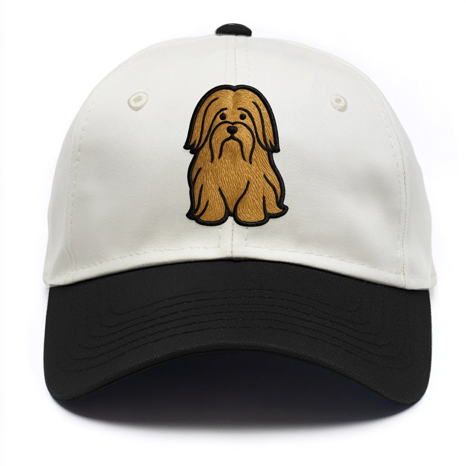 Lhasa Apso - Trendy long-haired design w - Two Tone Cap - Black
