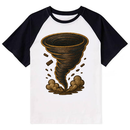 Tornado  - Contrast Raglan T-shirt - Black