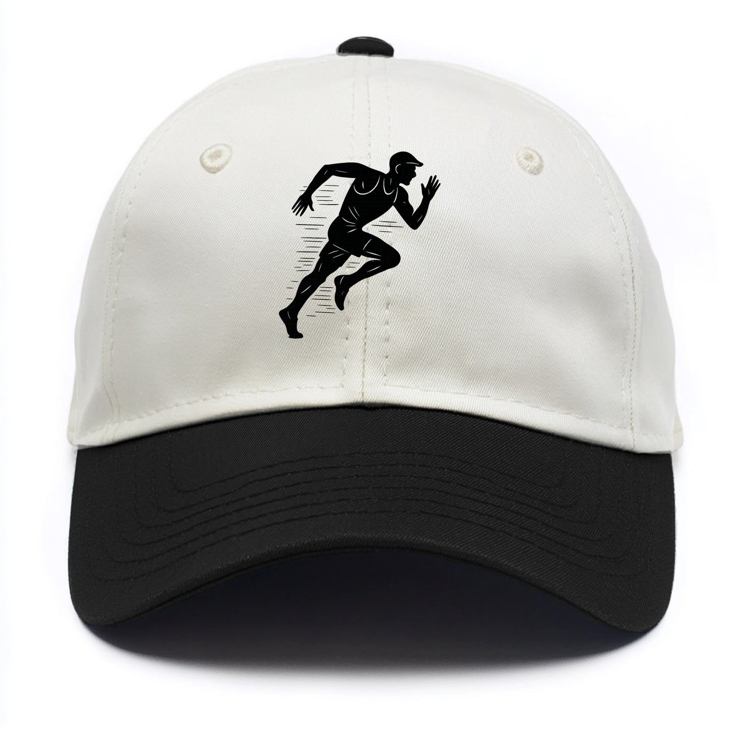 Runner in full stride sprinting - Two Tone Cap - Black