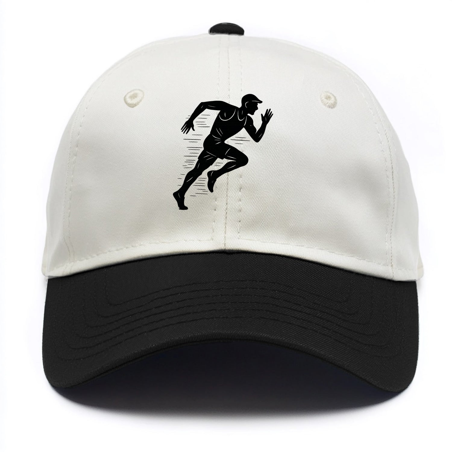 Runner in full stride sprinting - Two Tone Cap - Black