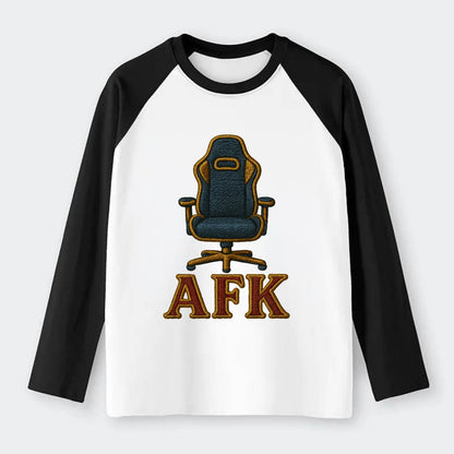 AFK   - Raglan Long Sleeve T-Shirt - Black