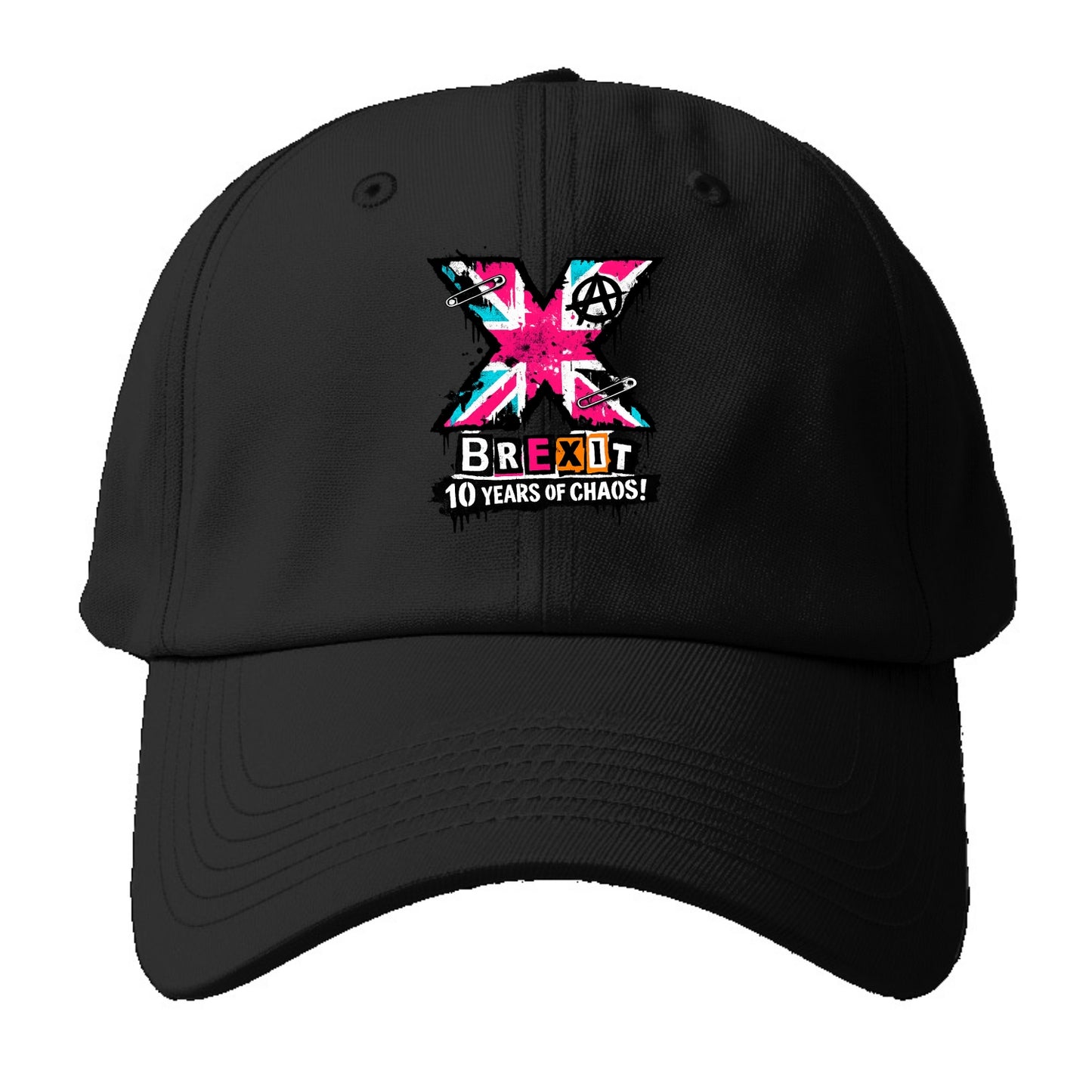 X YEARS | Roman numeral X massive | Union Jack fill pattern | Bold - Baseball Cap For Big Heads - Black