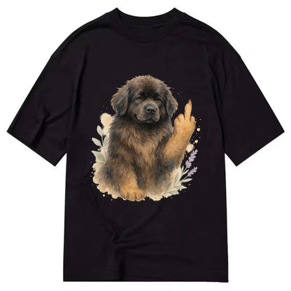 Newfoundland fluffy bear-like with webbed paws, massive gentle paw up - Classic T-shirt - Black