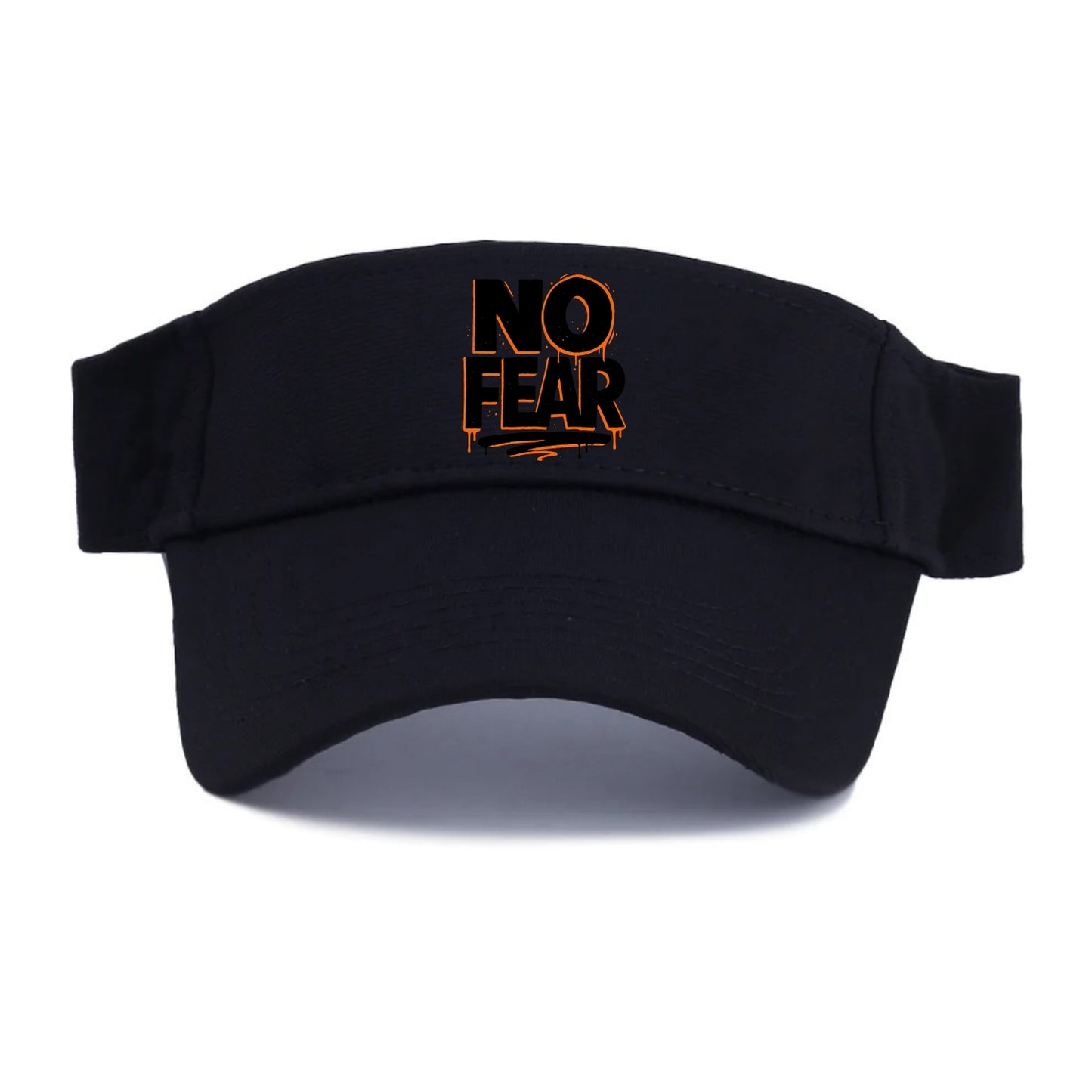 Bold typography design - "NO FEAR" - courage, bravery - Visor - Black