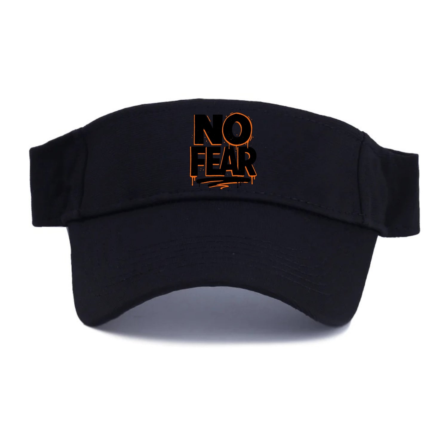 Bold typography design - "NO FEAR" - courage, bravery - Visor - Black