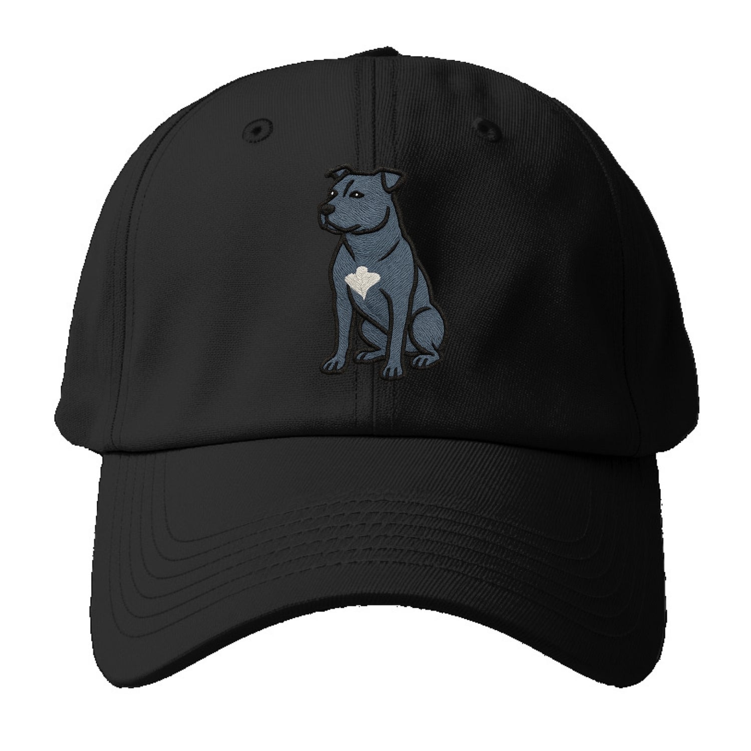 American Staffordshire Terrier - Blue embroidered design - Baseball Cap For Big Heads - Black