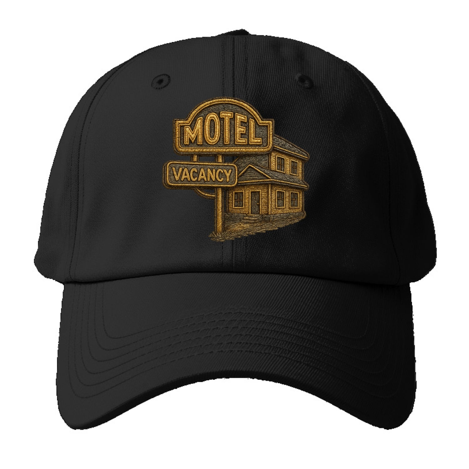 Motel Sign  - Baseball Cap For Big Heads - Black