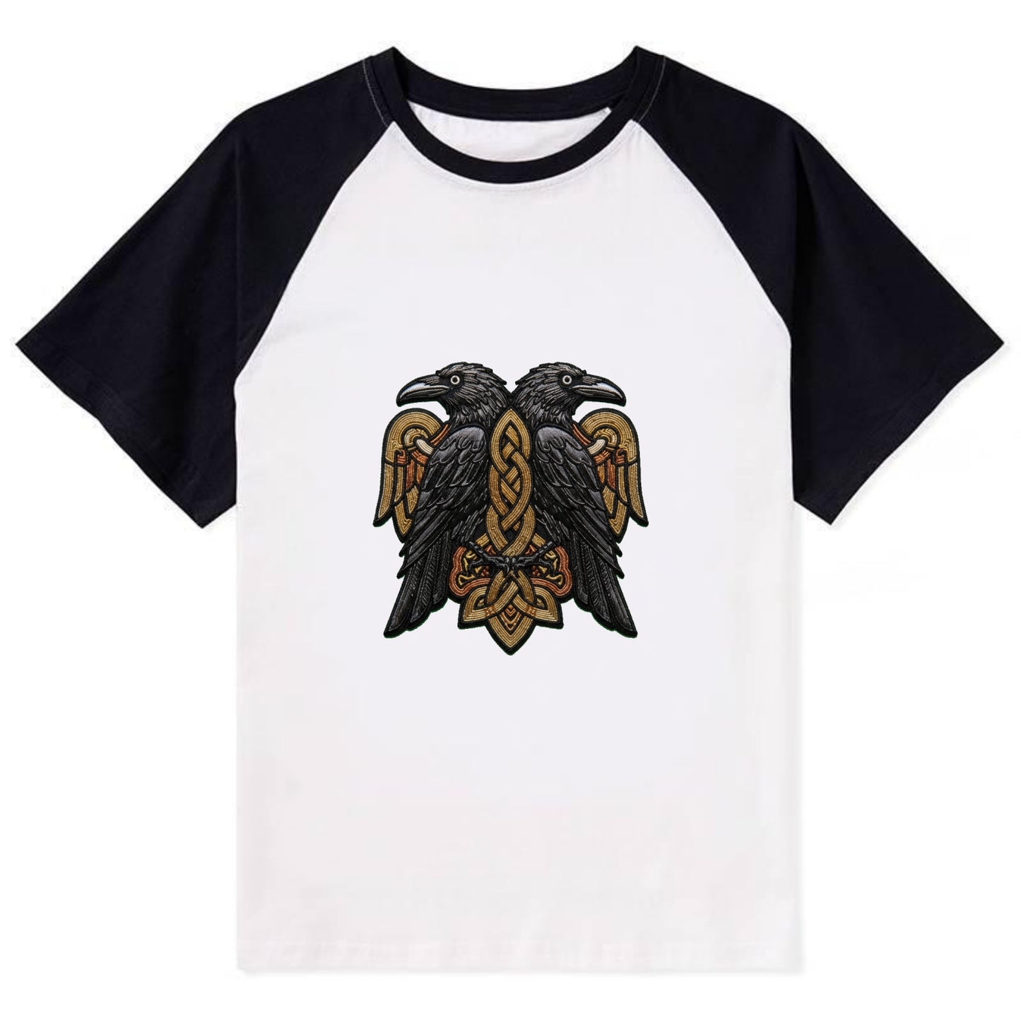 Odin's Ravens - Contrast Raglan T-shirt - Black