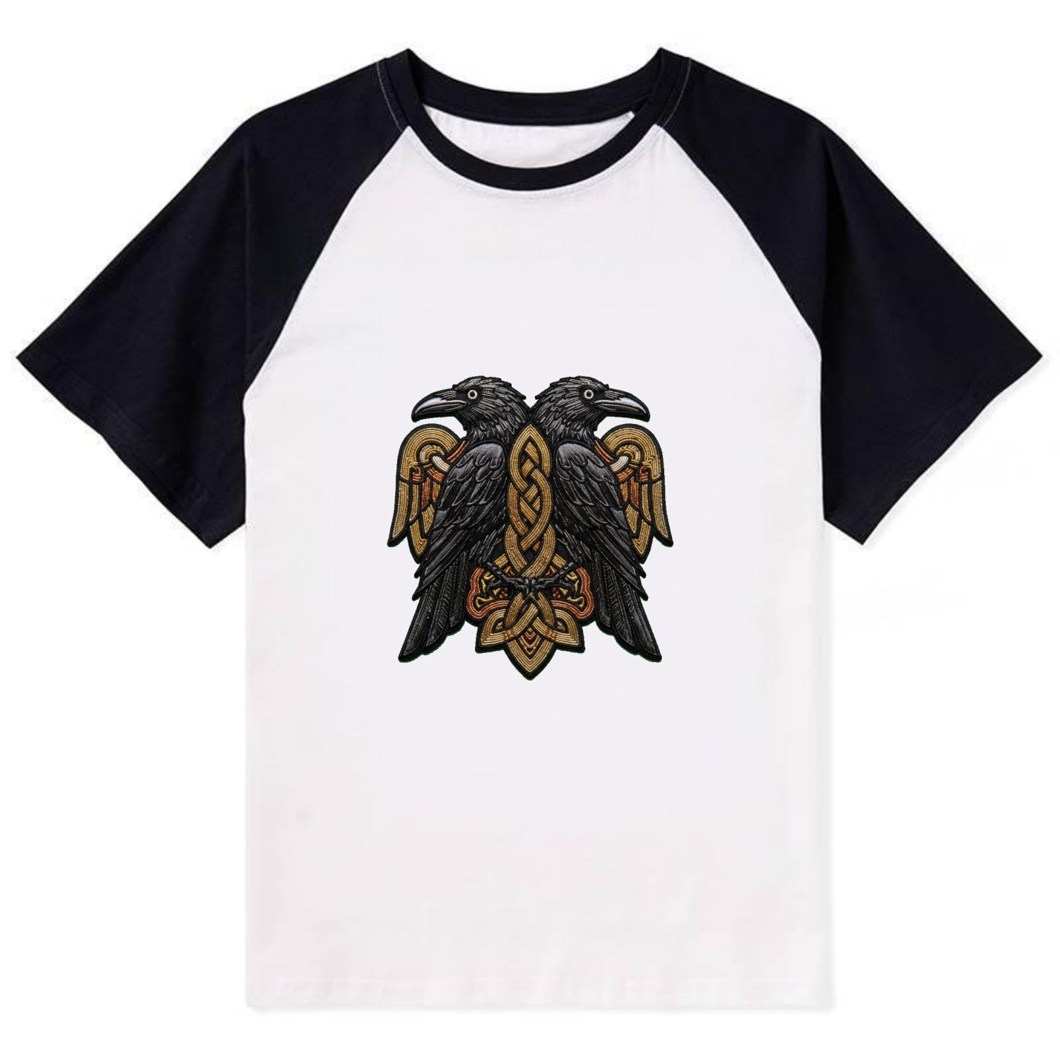 Odin's Ravens - Contrast Raglan T-shirt - Black