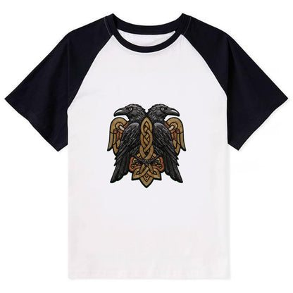 Odin's Ravens - Contrast Raglan T-shirt - Black