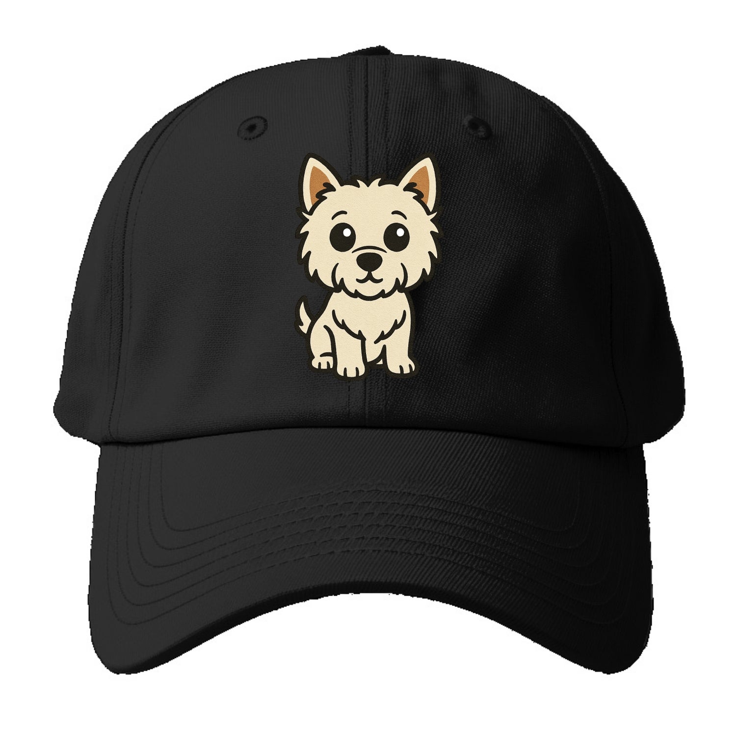 West Highland White Terrier - Alert standing pose - Baseball Cap For Big Heads - Black