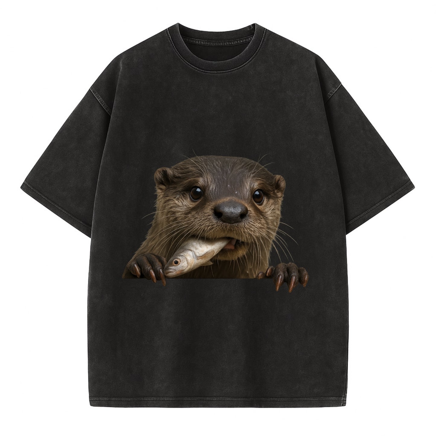 River Otter  - Vintage T-shirt - Black