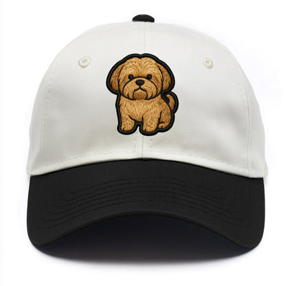 Shih Tzu - Minimalist fluffy design with - Two Tone Cap - Black