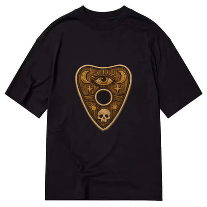 OUIJA PLANCHETTE - spirit board pointer in wood and gold , seance - Classic T-shirt - Black
