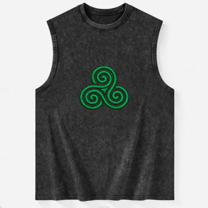 Triple Spiral - Vintage Washed Tank - Black