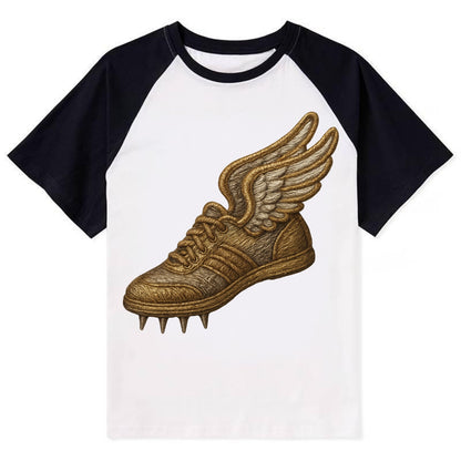 Track Shoe  - Contrast Raglan T-shirt - Black