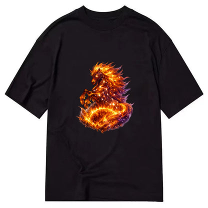 SOLAR FLARE | Horse emerging from the sun | Solar corona mane | Star power | - Classic T-shirt - Black