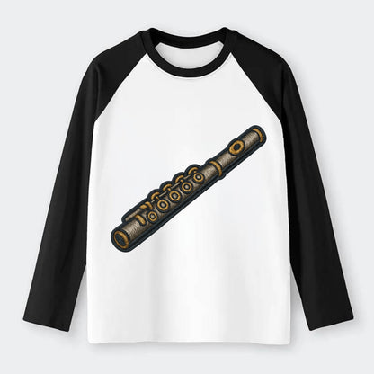 Flute  - Raglan Long Sleeve T-Shirt - Black