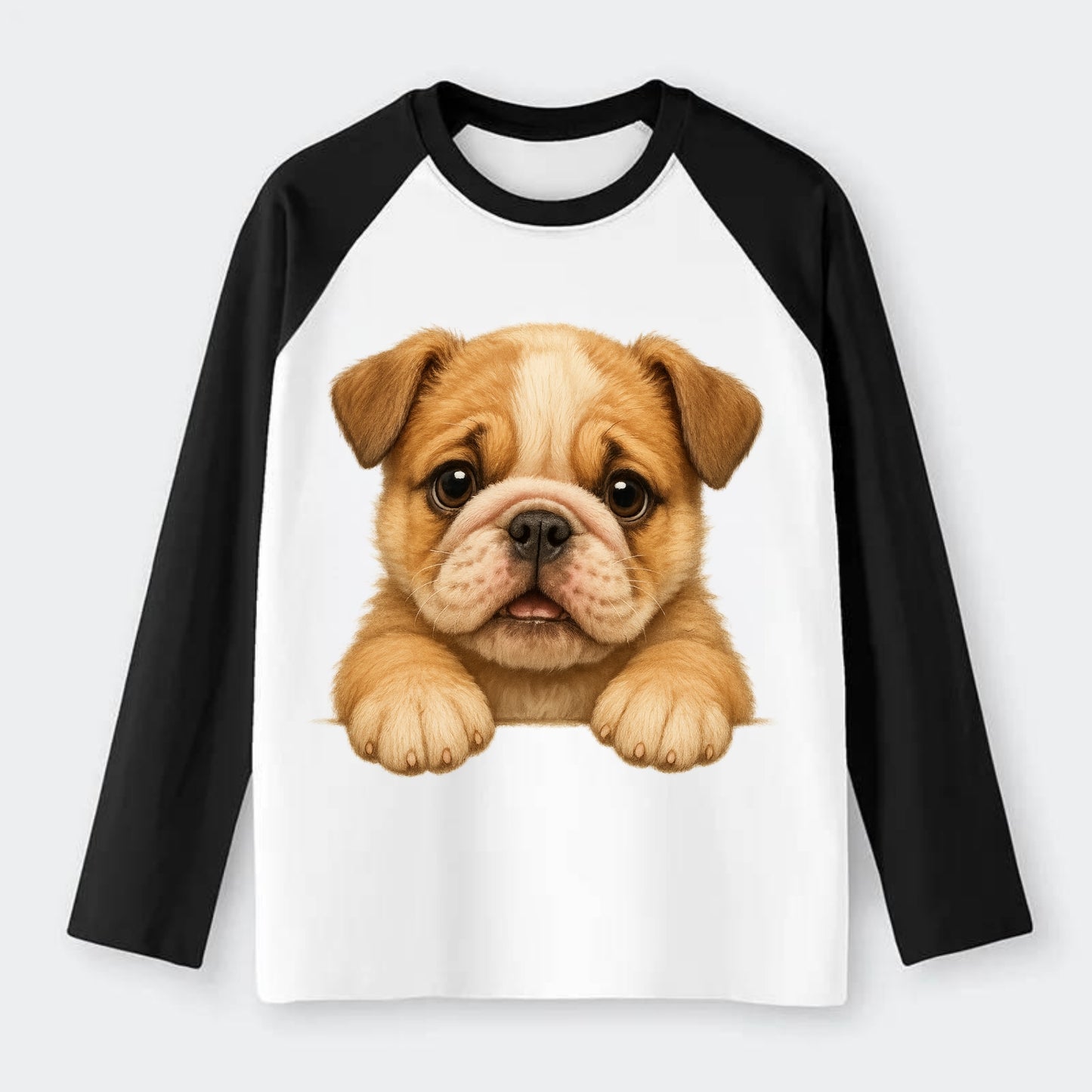 Bulldog  - Raglan Long Sleeve T-Shirt - Black