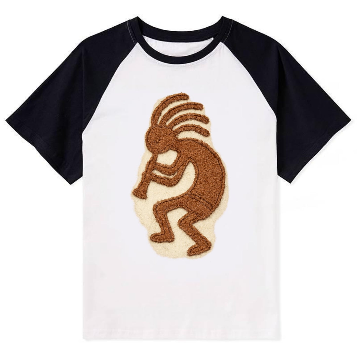 Kokopelli  - Contrast Raglan T-shirt - Black